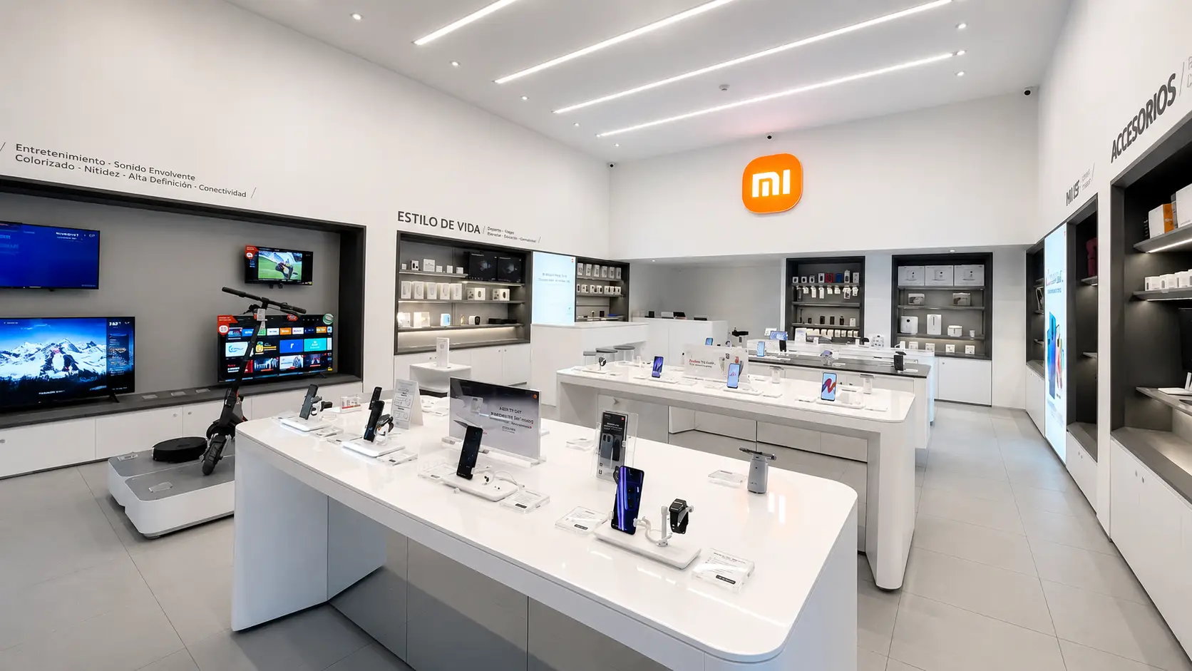 Mesas de exhibición para la tienda de Xioami